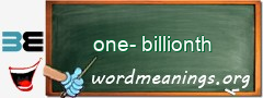 WordMeaning blackboard for one-billionth